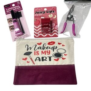 Makeup Set with Purple and Red Accents
